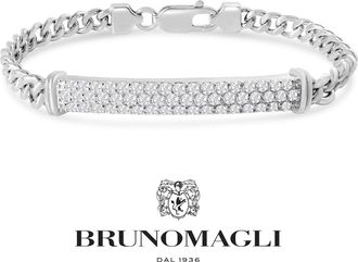 Bruno Magli Mens 1 1/2 Carat Lab Grown Diamond Bracelet In Sterling Silver, 8 Inches