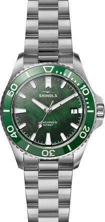 Shinola Monster Lake Huron Automatic Dive Bracelet Watch, 39mm in Lake Green Mother Of Pearl at Nordstrom