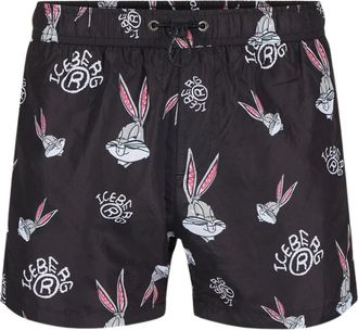 Iceberg Logo Cartoon Zwemshorts - Heren - Strandmode - Zwart - S - Polyester - Badmode