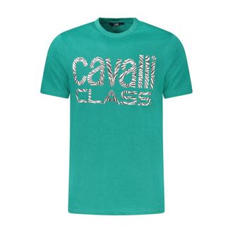 Cavalli Verde Katoenen Heren T-shirt