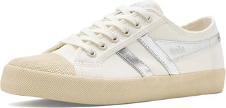 Gola Coaster Womens Shoes White/Silver : 7.5 B - Medium, Canvas