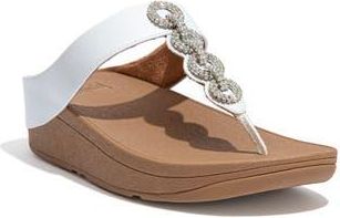 FitFlop Fino Crystal Embellished Thong Platform Sandal in Urban White at Nordstrom Rack, Size 11