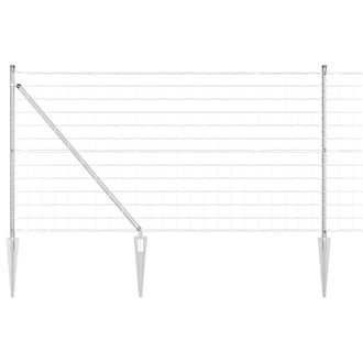 Berkfield Home Euro Fence with 13 Spike Posts 1.2x25 m Galvanised Steel in Silver