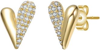 Rachel Glauber 14K Plated Cz Stud Earrings