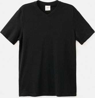 Mango Maglietta 100% cotone collo a V slim-fit nero - Uomo - XXL - MANGO MAN