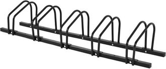 Costway Costway - Aparcabicicletas Para 5 Bicicletas, Portabicicletas Para Acrobacias, Aparcabicis Para Casa Jard&iacute;n Pasillo Garaje (negro, 5 Bicicletas)