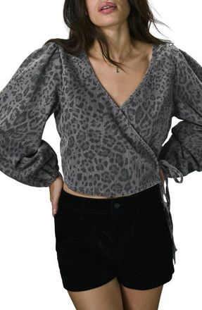 Next Animal Print Wrap Shirt in Leopard at Nordstrom, Size 10 Us