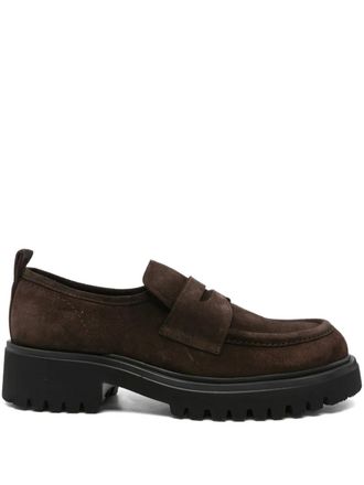 Guglielmo Rotta penny-suede loafers - Brown
