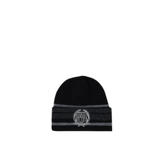 Iceberg Beanie met patroon - Heren - Accessoires - Zwart - Maat: ONE Size Wol