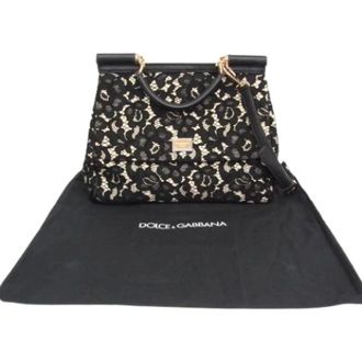 Dolce & Gabbana Pre-owned Sicily Bb4382 Handbag - Dames - Pre-owned - Zwart - Maat: ONE Size Katoen