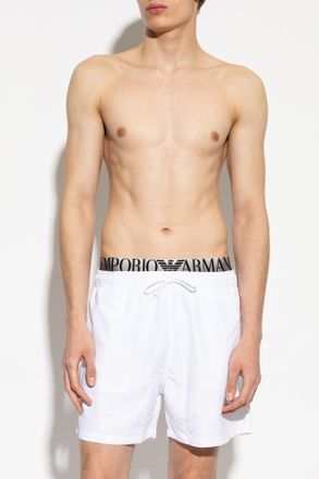 Emporio Armani Swim Shorts, Mens, White