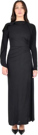 Victoria Beckham Gedrapeerde Jersey Jurk - Dames - Maxi kleedjes - Zwart - XS - Kleedjes