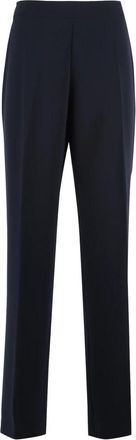 Clips Broek met hoge taille en elastische tailleband - Dames - Straight fit broeken - Blauw - 2XL - Polyester - Broeken