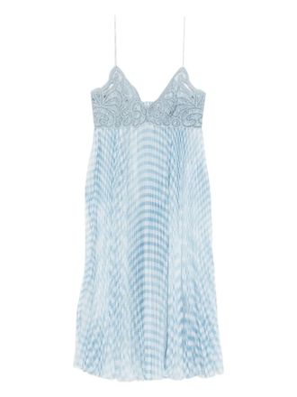 Ermanno Scervino lace pleated midi dress - Blue