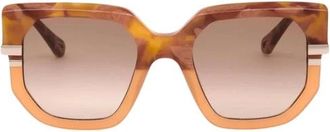 Chlo&eacute; Accessoires, Dames, Bruin, ONE Size, Oversized Square Acetate Zonnebril
