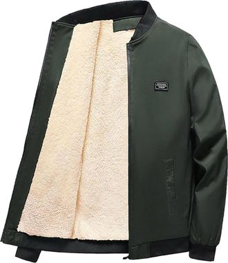 Generic Winter Jacket Mens Fleece Winter Parka Mens Winter Lined Jacket with Hood Transition Jackets with Pockets Casual Work Jacket Extreme Thermal Coat Outd