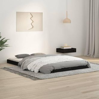 vidaXL Estructura De Cama De Madera Maciza Pino Negra 120x190 Cm Vidaxl
