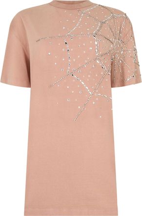 Philipp Plein T-Shirt Dress Spiderweb Strass