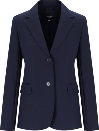 Max Mara Uva Single-Breasted Blazer - Dames - Blazers - Blauw - M - Polyester - Jassen