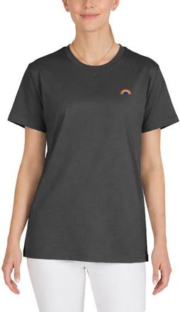 Dalix Womens Rainbow Jersey Relaxed Tee in Asphalt at Nordstrom, Size X-Large