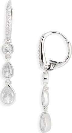 Nadri Sweetpea Bezel Drop Earrings in Rhodium at Nordstrom Rack