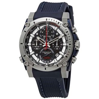 Bulova Precisionist Chronograph Black Carbon Dial Mens Watch 98B315