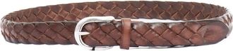 Alberto Luti Cintura in pelle intrecciata - Marrone