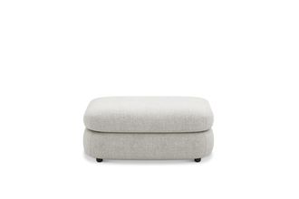 Castlery Fable Side Ottoman Customized, Performance Classic Twill, Medium Grey, Spill Resistant, Ultra Deep Seats for Ottomans