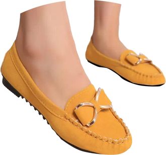 Generic Loafers Shoes for Women,Orthopedic Shoes for Women,Ladies Casual Slip On Leather Loafer Comfort Low Top Leather Lightweight Round Toe Business Work Lo