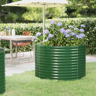 vidaXL Jardinera Arriate Acero Galvanizado Verde 100x100x68 Cm Vidaxl