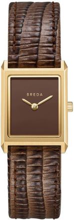 Breda Small Leather Strap Two-Tone Tank Watch, 20mm x 26mm in Gold at Nordstrom