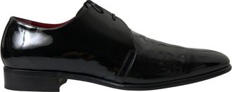 Dolce & Gabbana Zwarte Gepatineerde Leren Formele Schoenen