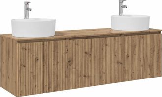 vidaXL Juego De Muebles De Ba&ntilde;o 3 Uds. Roble Artisan Vidaxl
