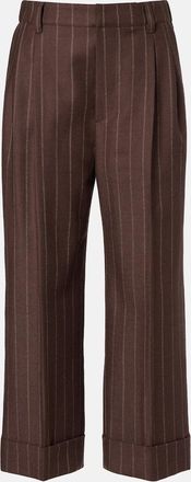 Brunello Cucinelli Chalk stripe wool cropped flared pants