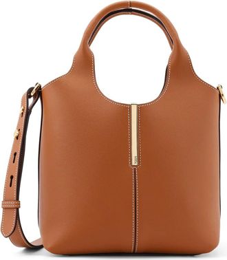Tod's Leren handtas met metalen detail - Dames - Handtassen - Bruin - ONE Size - Tassen