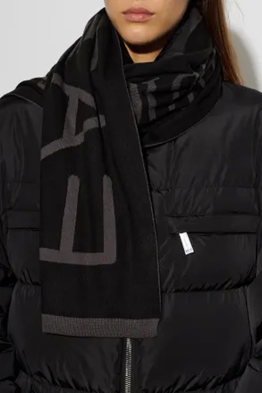 Emporio Armani Scarf With Logo, Unisex, Grey