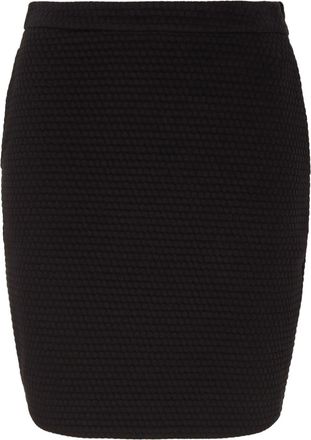 Emporio Armani elasticated-waist textured skirt - women - Cotton/Acrylic/Polyimide - 40 - Black