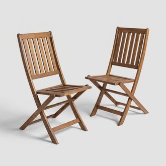 BIZZOTTO Set De 2 Sillas Plegables De Jard&iacute;n En Madera De Acacia Mali Yes