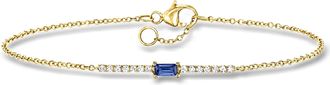 RS Pure by Ross-Simons Sapphire and. Diamond Bar Bracelet in 14kt Yellow Gold
