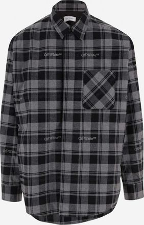 Off-white Dark Grey Logo Plaid Shirt