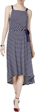 Maison Jules Womens Striped Sleeveless Casual Dress In Blue Notte Combo