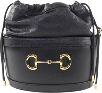 Gucci Pre-owned Horsebit 1955 Bucket Bag - Dames - Vintage Tas - Zwart - ONE Size - Leer - Vintage