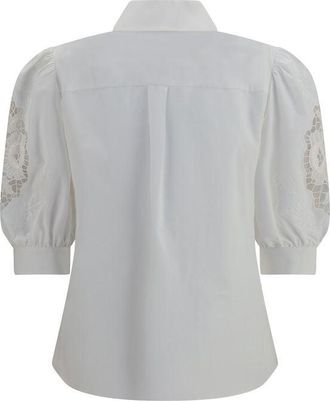 Valentino Garavani Womens White Cotton Blouse