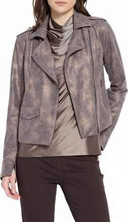 Lyss&eacute; Amelia Moto Jacket In Copper Chevron