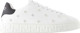 Versace Witte Leren Sneakers - Ronde Neus - Dames - Sneakers - Wit - 36 EU - Leer - Schoenen