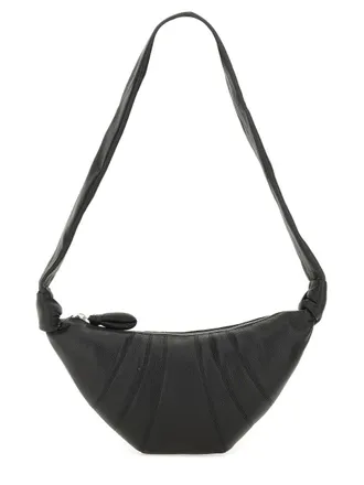 Christophe Lemaire Lambskin Leather Shoulder Bag - Black