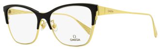 Omega OM5001H Metal and Acetate Butterfly Eyeglasses - Black