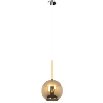 Top-Light Sospensione Contemporanea Future Metallo Cromo Vetro Oro 1 Luce E27 D.20Cm