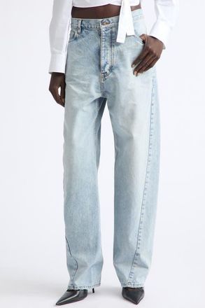 Balenciaga Twisted Seam Organic Cotton Jeans in 4020 Midnight Blue at Nordstrom, Size 25