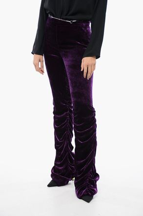 Gucci Pantaloni in Velluto con Ruches e Cintura Rimovibile Gucci